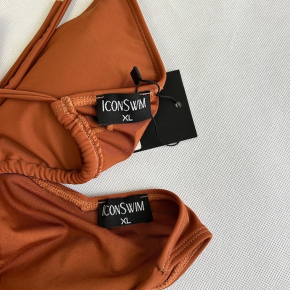 Icon Swim size XL two piece Sienna bikini amber brown padded tie closure NEW - Picture 12 of 12